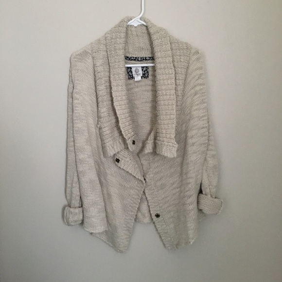 Oatmeal waterfall cardigan - Picture 4 of 5